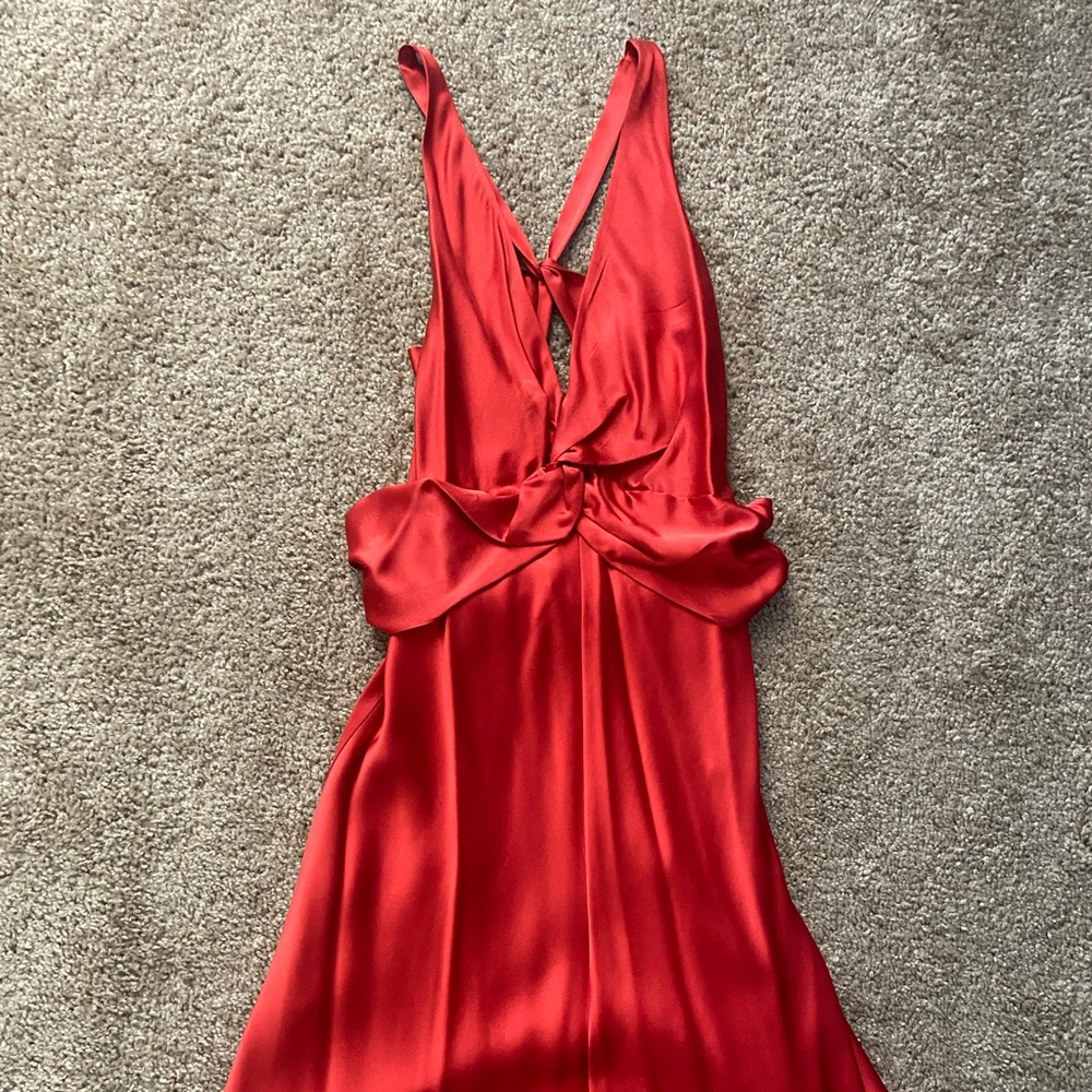 BCBG Maxazria Red Silk Dress